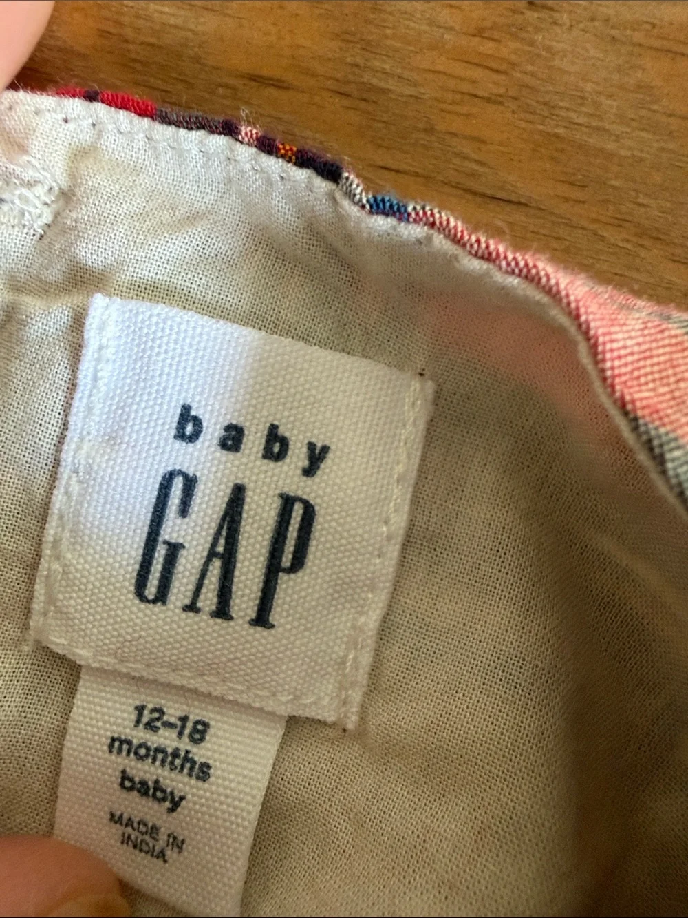GAP Red and Cream Plaid Tiered Dress